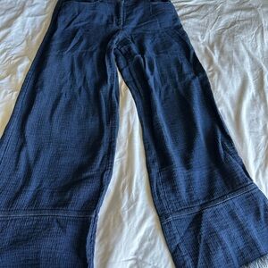 Max Studio Cotton Wide Leg Pants XL Fringe Hem Beach Vacation Pants